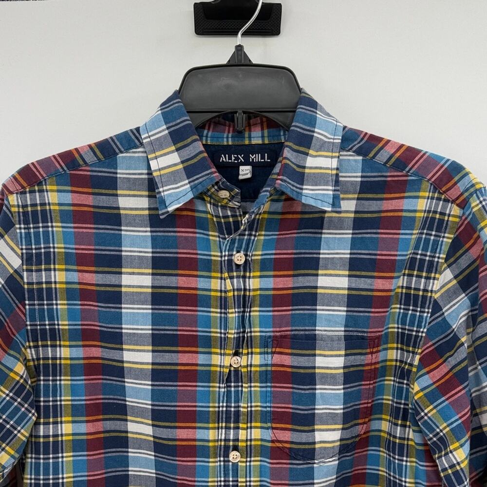 Alex Mill Men's Long Sleeve Plaid Button Down Shirt - Blue Multi - XS